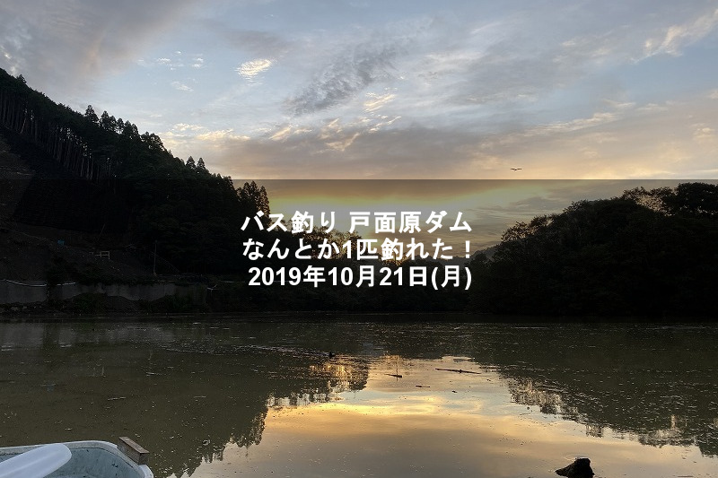 バス釣り 戸面原ダム なんとか1匹釣れた 19年10月21日 月 バスフィッシング ブラックバス ブラックバスキャッチャー